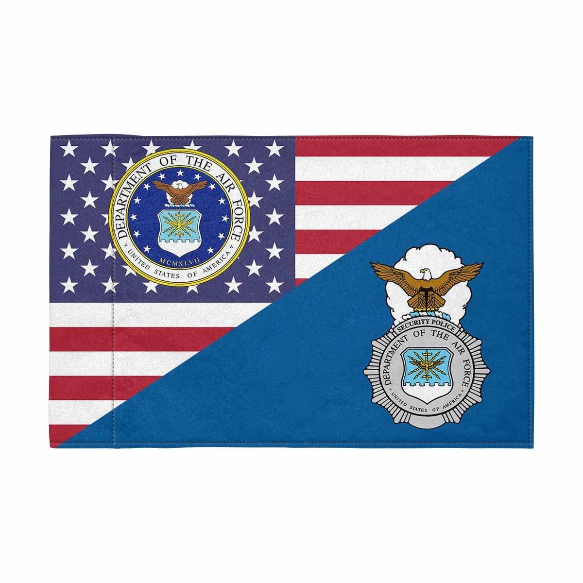 US Air Force Security Police Motorcycle Flag 9" x 6" Twin-Side Printing D01-MotorcycleFlag-USAF-Veterans Nation