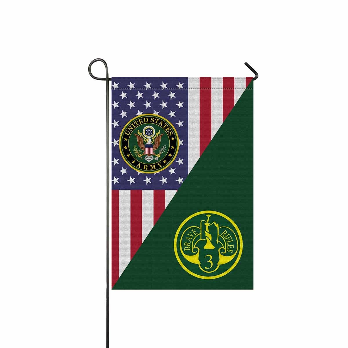 US ARMY 3rd Armored Cavalry Garden Flag/Yard Flag 12 inches x 18 inches Twin-Side Printing-GDFlag-Army-CSIB-Veterans Nation