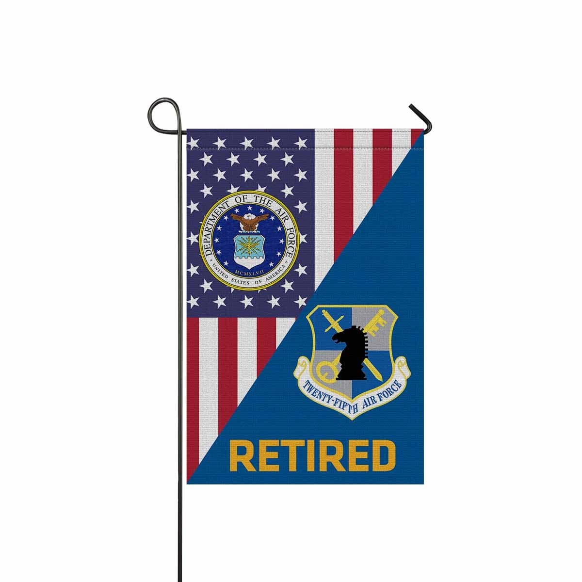 US Air Force Intelligence Command Retired Garden Flag/Yard Flag 12 inches x 18 inches Twin-Side Printing-GDFlag-USAF-Shield-Veterans Nation