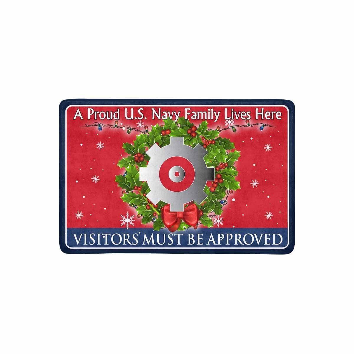 U.S Navy Engineman Navy EN - Visitors must be approved - Christmas Doormat-Doormat-Navy-Rate-Veterans Nation