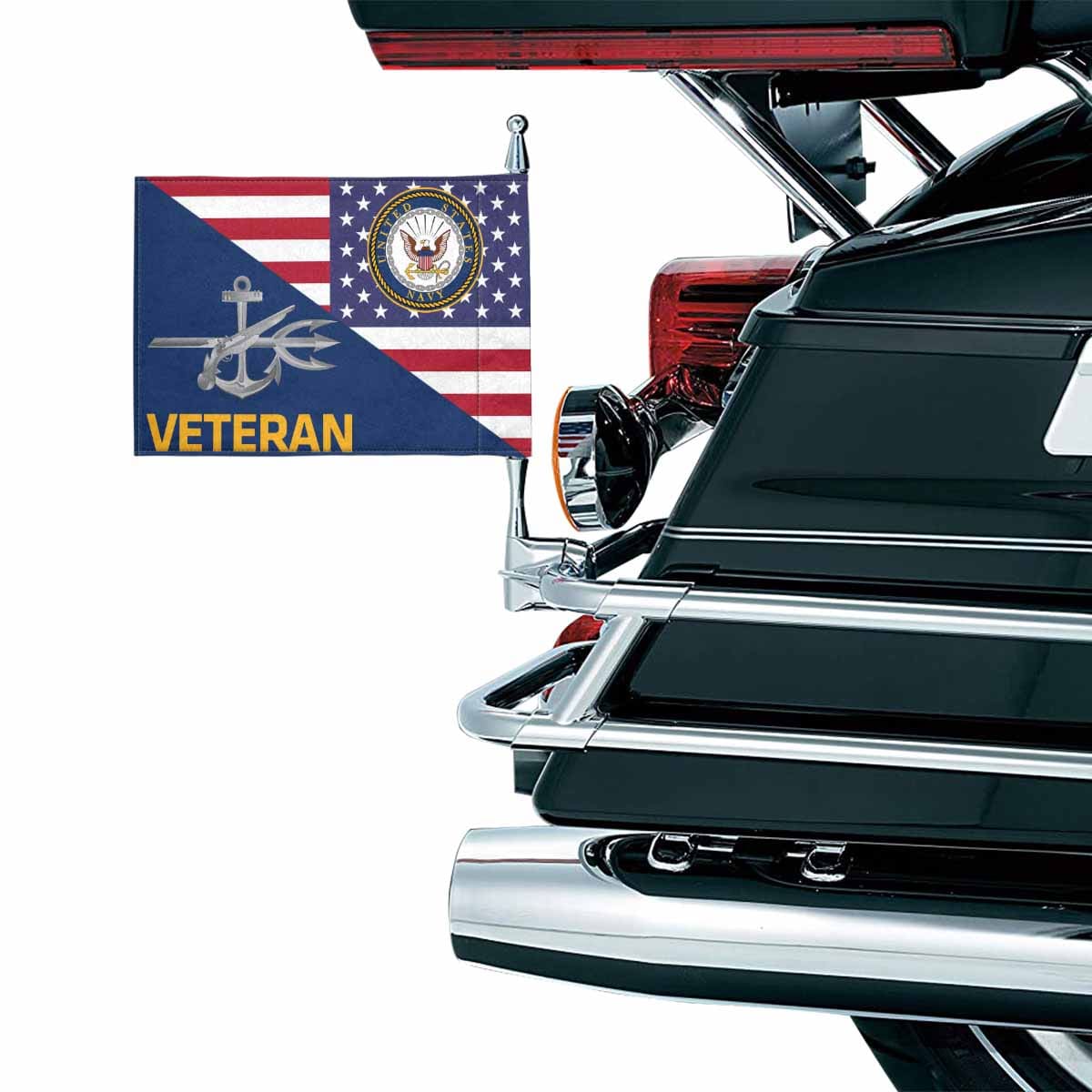 US Navy Special Warfare Operator Navy SO Veteran Motorcycle Flag 9" x 6" Twin-Side Printing D01-MotorcycleFlag-Navy-Veterans Nation