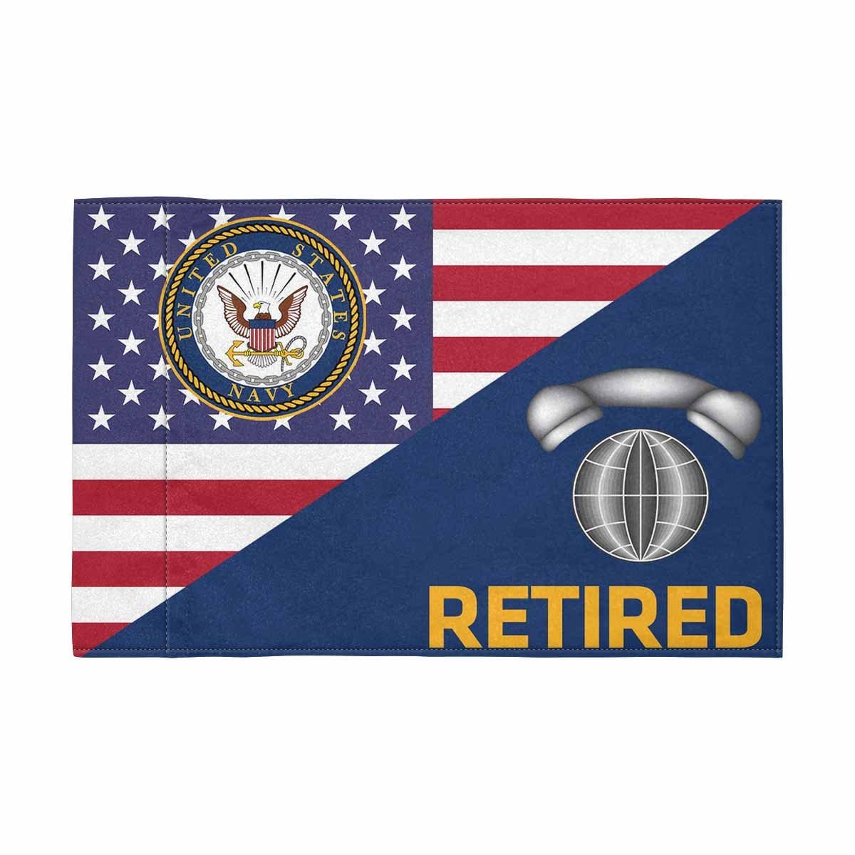 US Navy Interior Communications Electrician Navy IC Retired Motorcycle Flag 9" x 6" Twin-Side Printing D01-MotorcycleFlag-Navy-Veterans Nation
