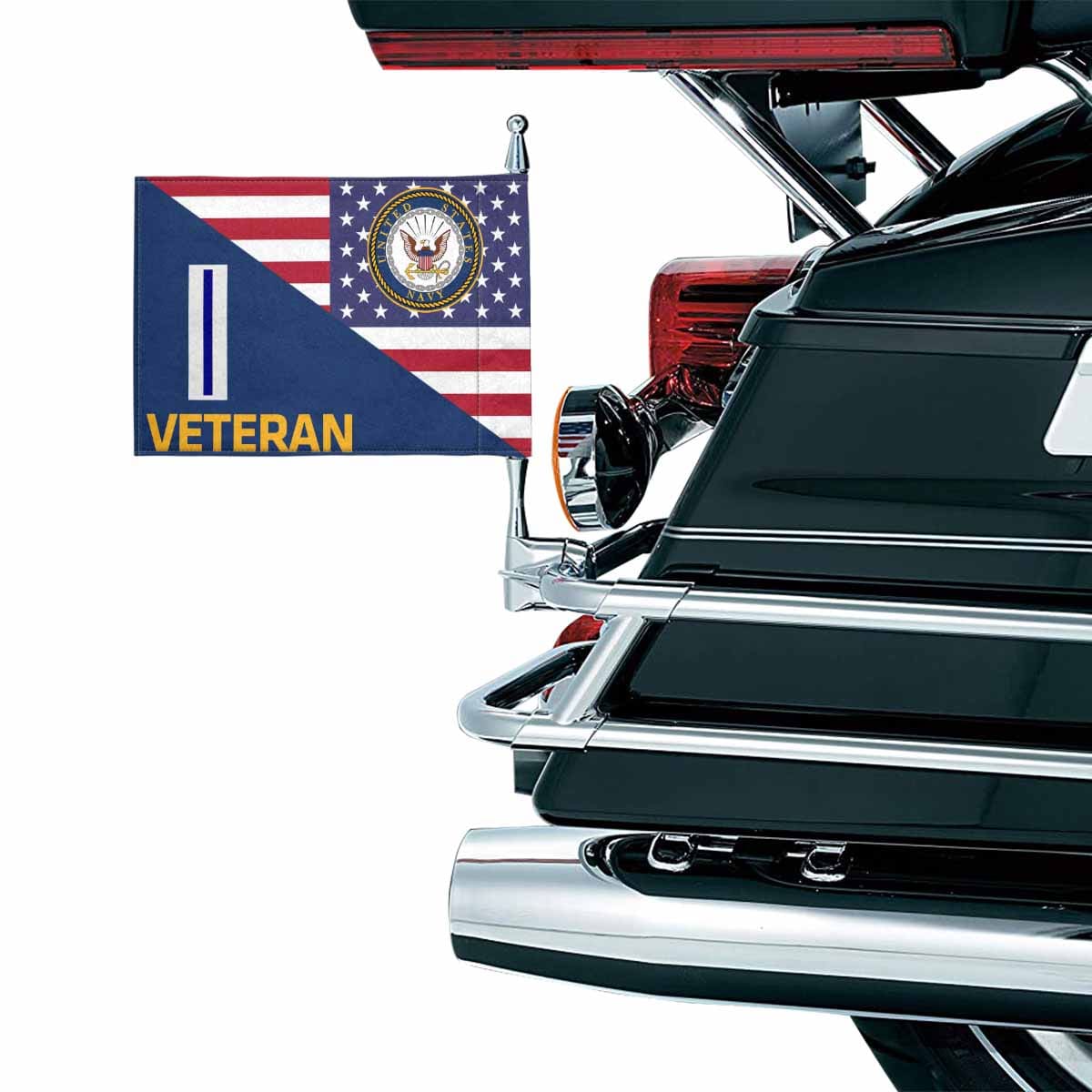 US Navy W-5 Veteran Motorcycle Flag 9" x 6" Twin-Side Printing D01-MotorcycleFlag-Navy-Veterans Nation