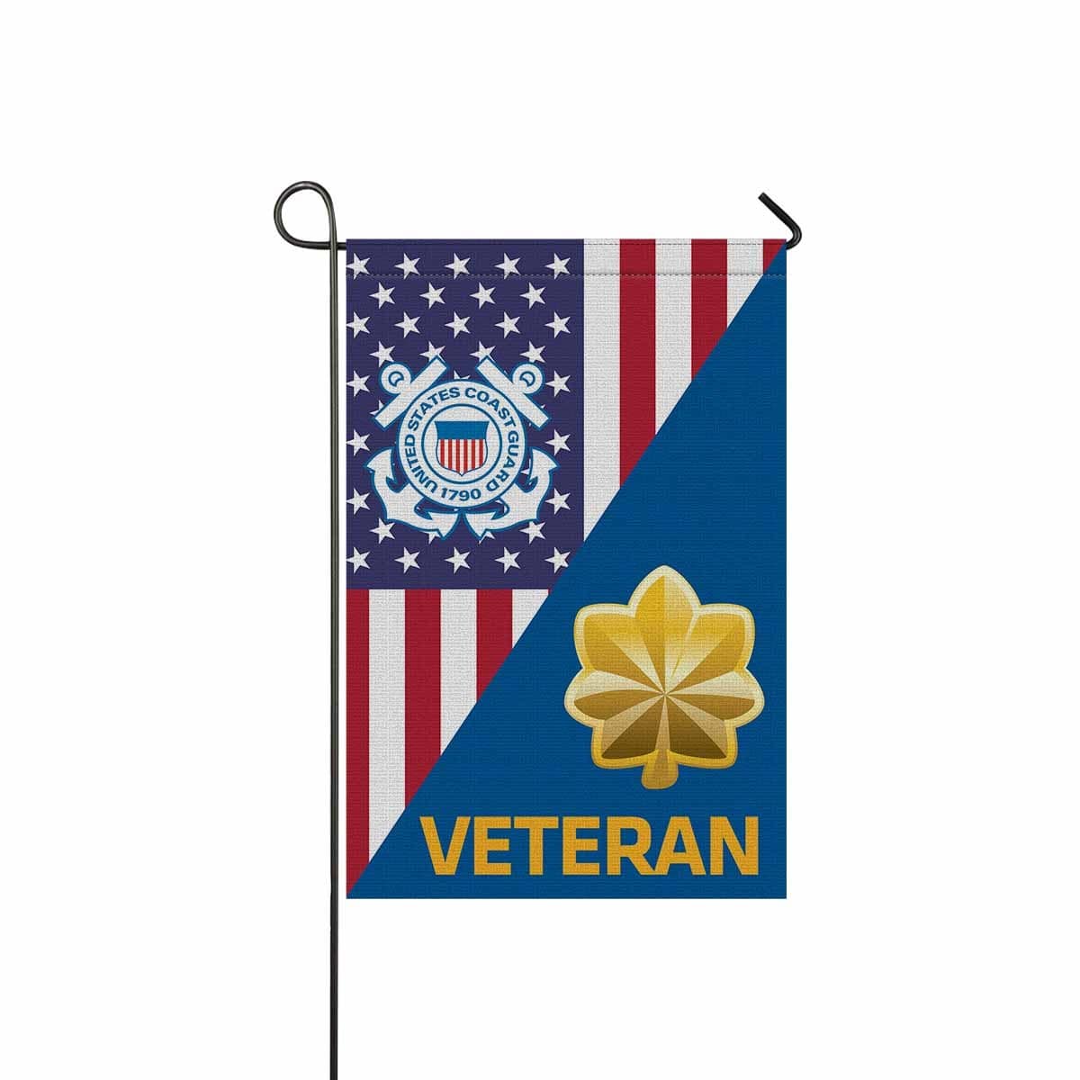 US Coast Guard O-4 Lieutenant Commander O4 LCDR Junior Officer Ranks Veteran Garden Flag 12'' x 18'' Twin-Side Printing-Garden Flag-Veterans Nation