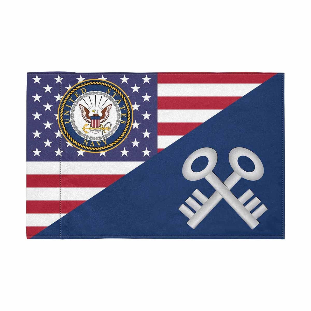US Navy Logistics specialist Navy LS Motorcycle Flag 9" x 6" Twin-Side Printing D01-MotorcycleFlag-Navy-Veterans Nation
