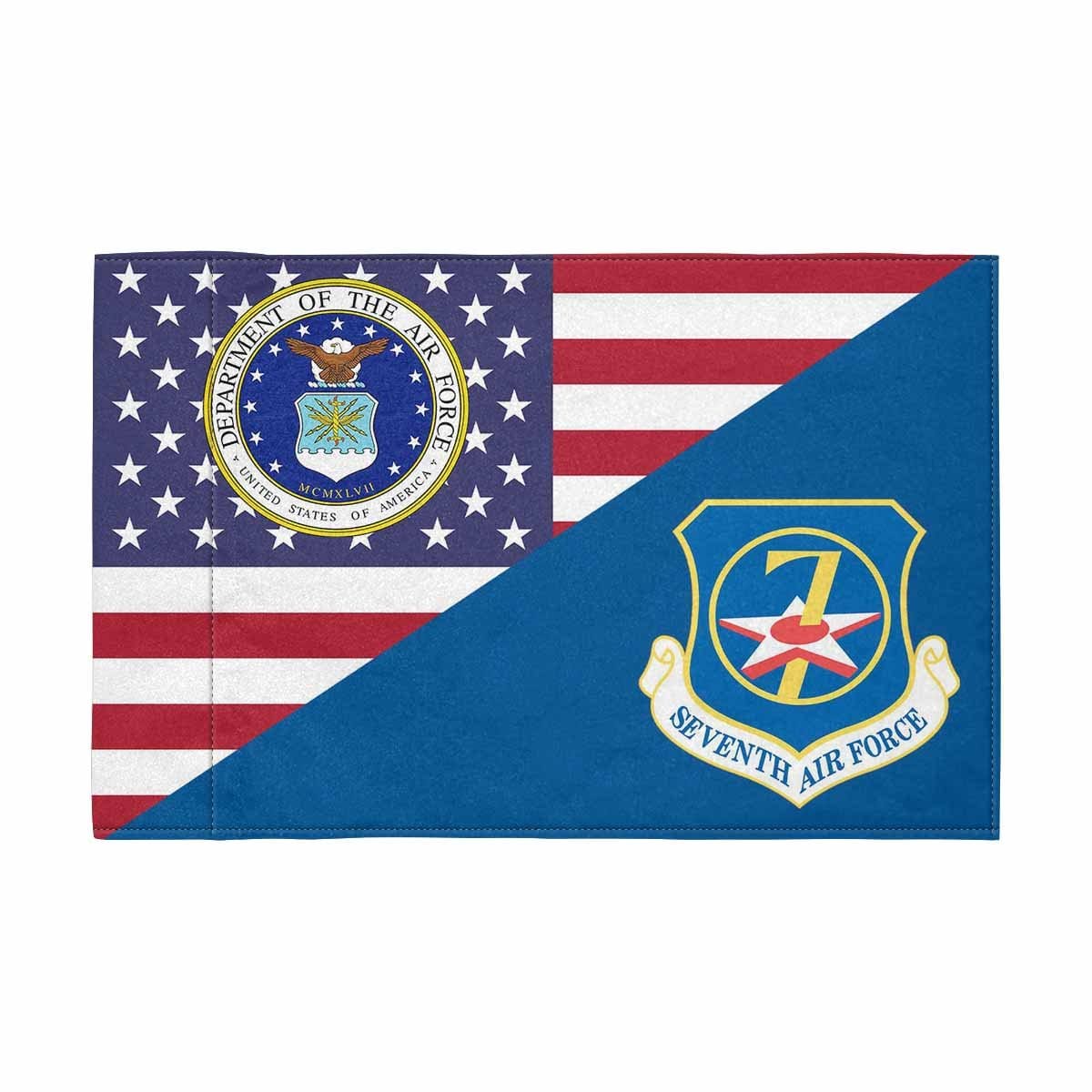 US Air Force Seventh US Air Force Motorcycle Flag 9" x 6" Twin-Side Printing D01-MotorcycleFlag-USAF-Veterans Nation