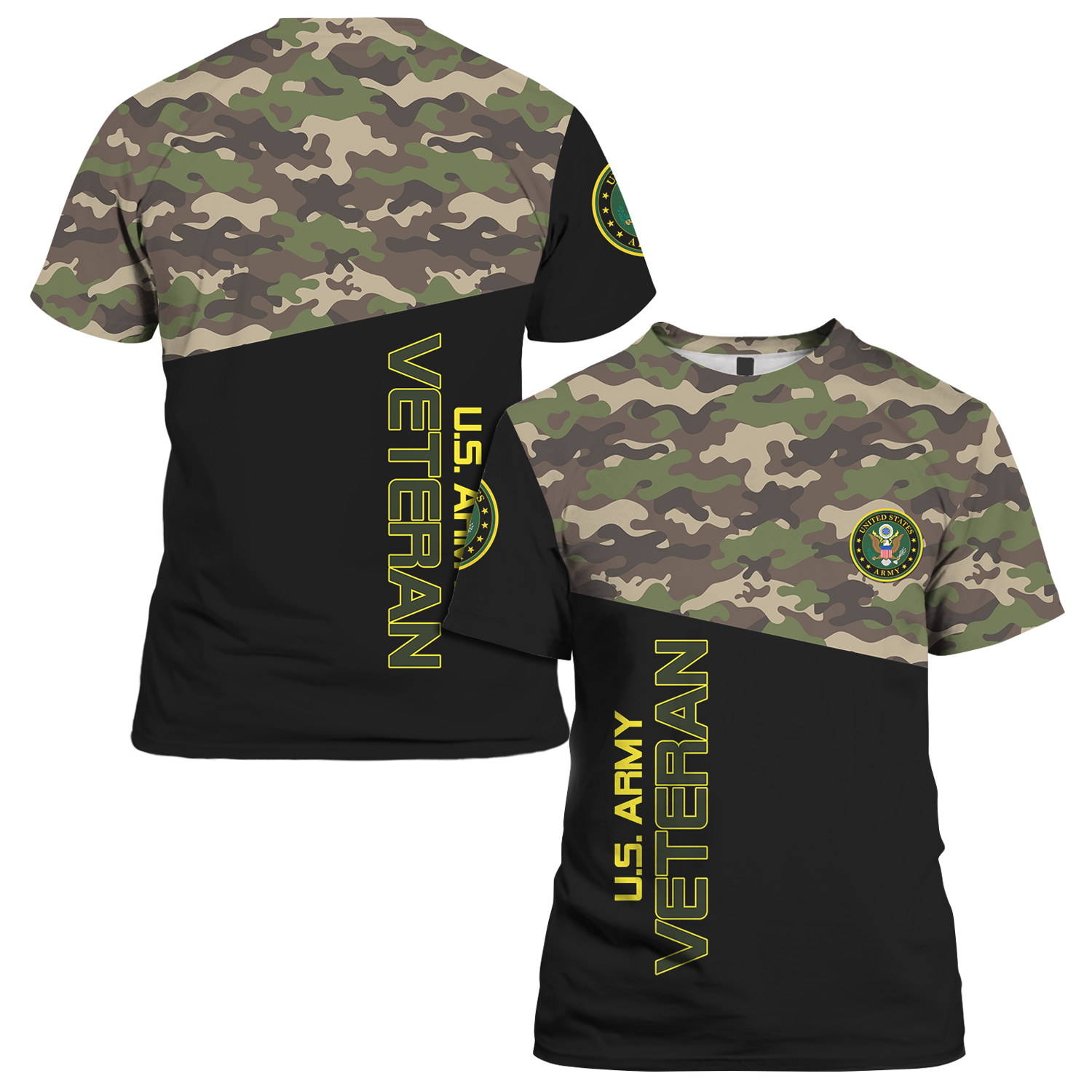 US Military Camo Uniform 3D All Over Prints Tshirt-Full Printed Apparel-Veterans Nation