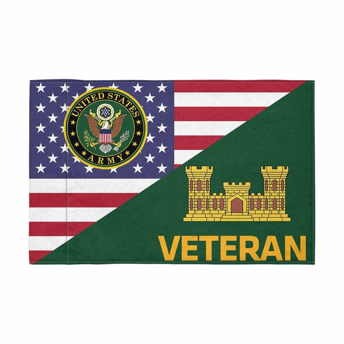 US Army Corps of Engineers Veteran Motorcycle Flag 9" x 6" Twin-Side Printing D01-MotorcycleFlag-Army-Veterans Nation
