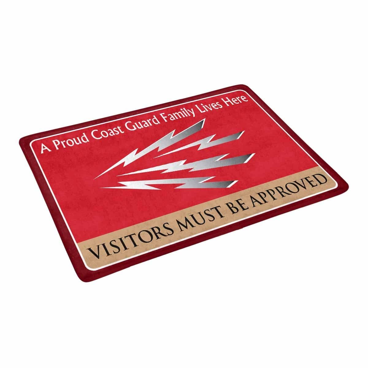 US Coast Guard Telecommunications Specialist TC Logo Family Doormat - Visitors must be approved (23.6 inches x 15.7 inches)-Doormat-USCG-Rate-Veterans Nation
