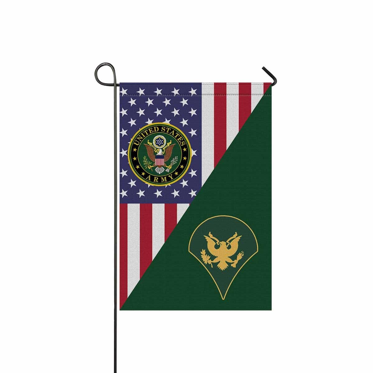 US Army E-4 SPC E4 SP4 Specialist 4 Specialist 3rd Class Garden Flag/Yard Flag 12 Inch x 18 Inch Twin-Side Printing-GDFlag-Army-Ranks-Veterans Nation