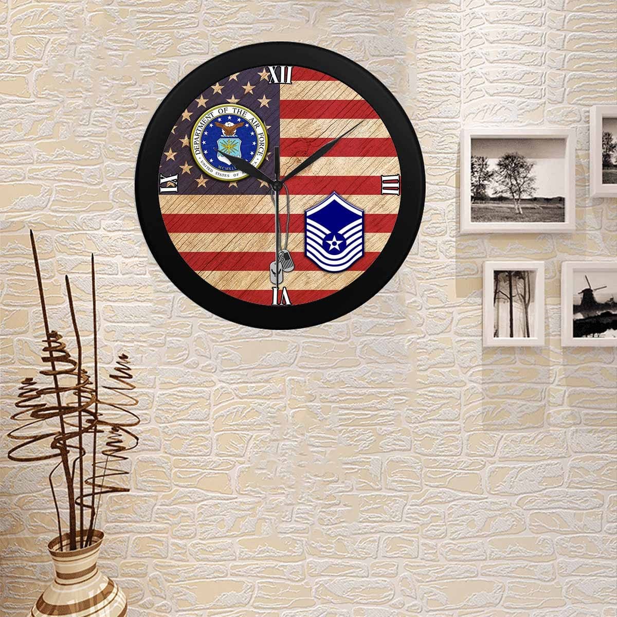 US Air Force E-8 Old Style Wall Clock-WallClocks-USAF-Ranks-Veterans Nation