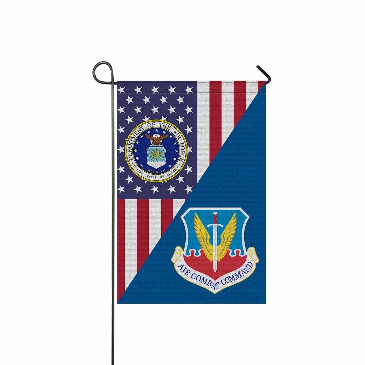US Air Force Air Combat Command Garden Flag/Yard Flag 12 inches x 18 inches Twin-Side Printing-GDFlag-USAF-Shield-Veterans Nation