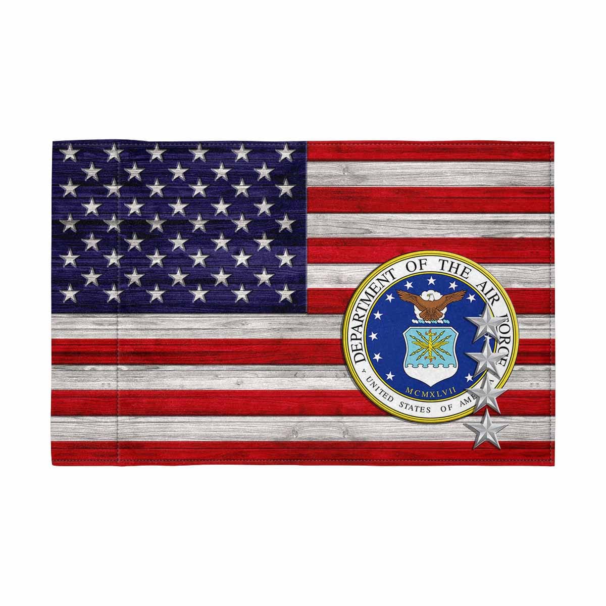 US Air Force O-10 Gen Motorcycle Flag 9" x 6" Twin-Side Printing D02-MotorcycleFlag-USAF-Veterans Nation
