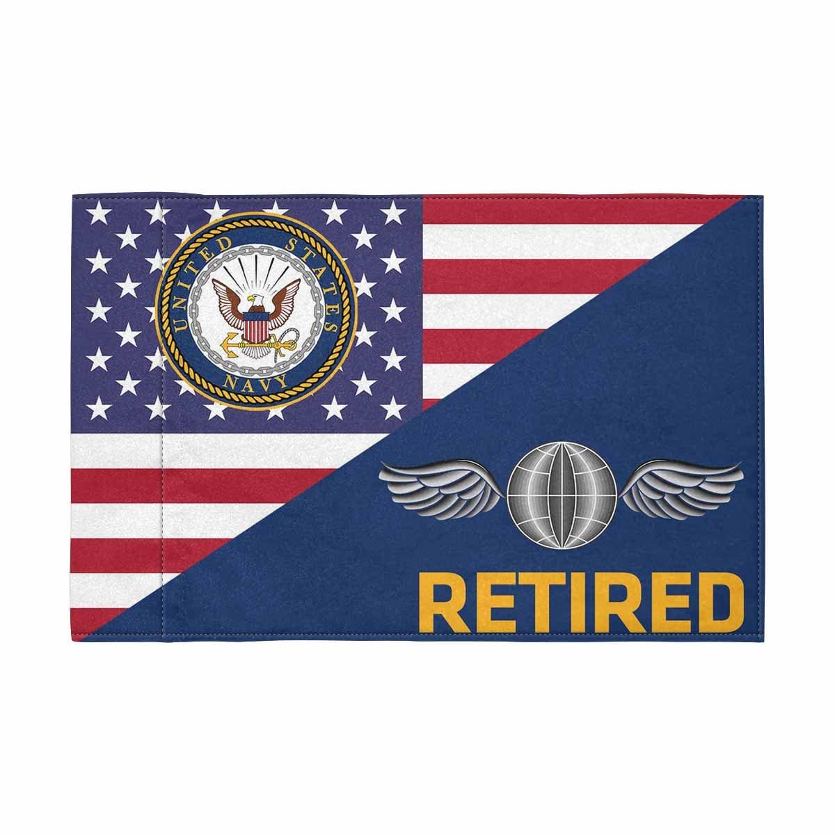 US Navy Aviation Electronics Mate Navy AE Retired Motorcycle Flag 9" x 6" Twin-Side Printing D01-MotorcycleFlag-Navy-Veterans Nation