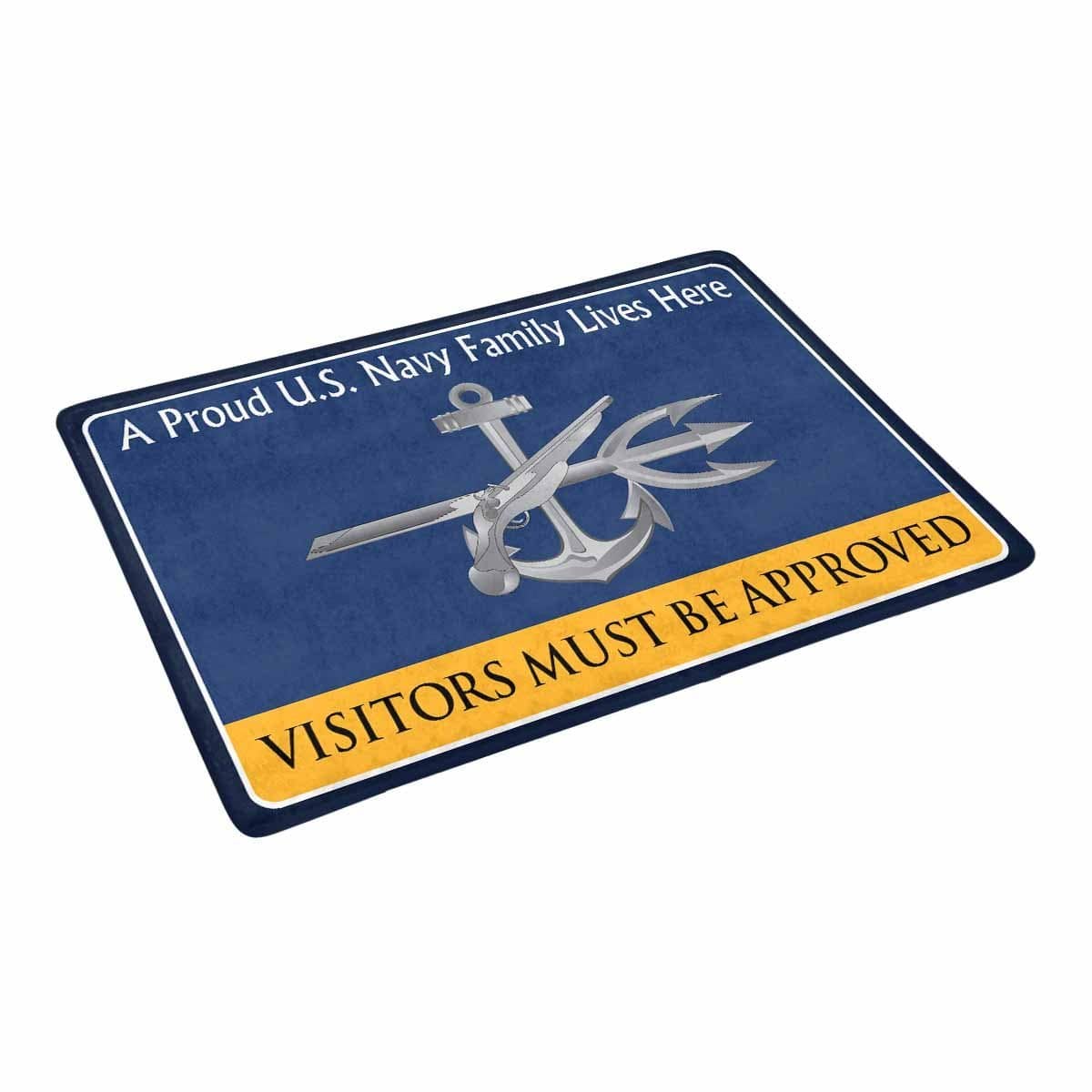 U.S Navy Special Warfare Operator Navy SO Family Doormat - Visitors must be approved (23,6 inches x 15,7 inches)-Doormat-Navy-Rate-Veterans Nation