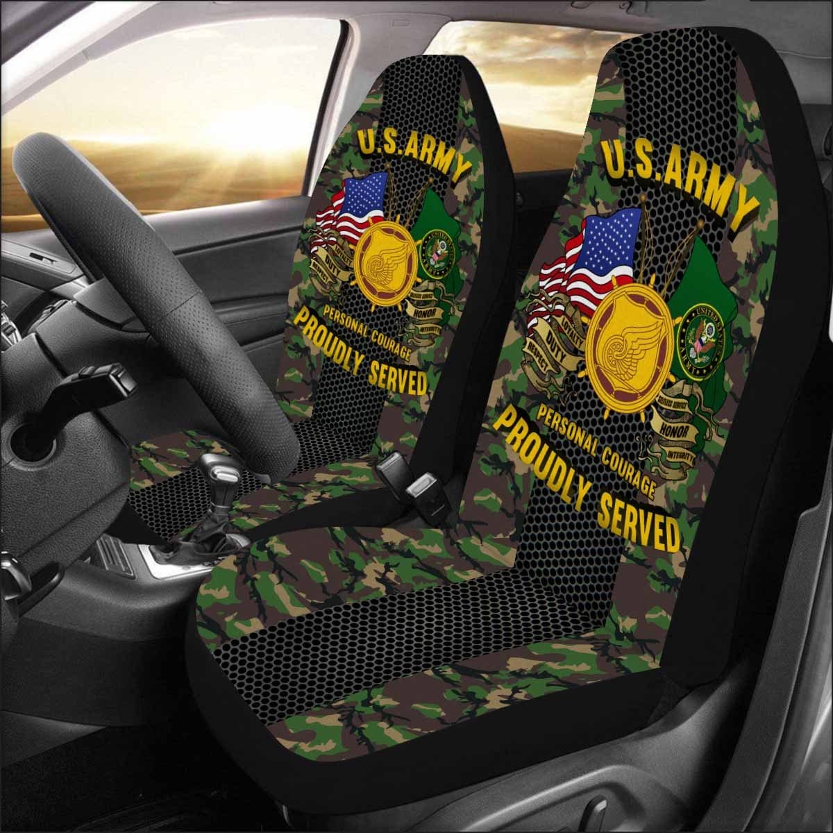 U.S. Army Transportation Corps Car Seat Covers (Set of 2)-SeatCovers-Army-Branch-Veterans Nation