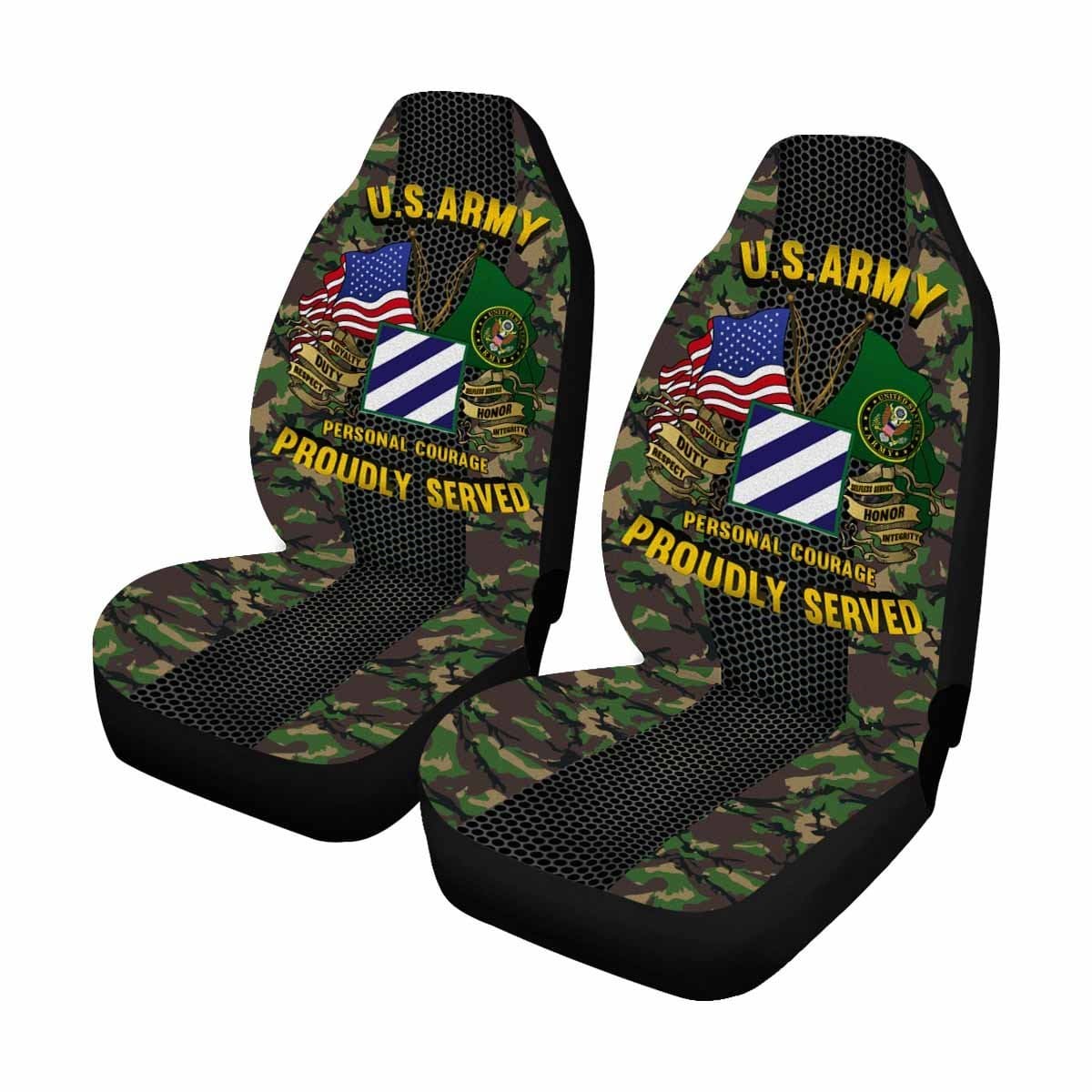 US Army 3rd Infantry Division Car Seat Covers (Set of 2)-SeatCovers-Army-CSIB-Veterans Nation