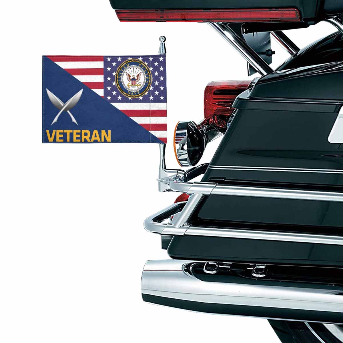 US Navy Yeoman Navy YN Veteran Motorcycle Flag 9" x 6" Twin-Side Printing D01-MotorcycleFlag-Navy-Veterans Nation