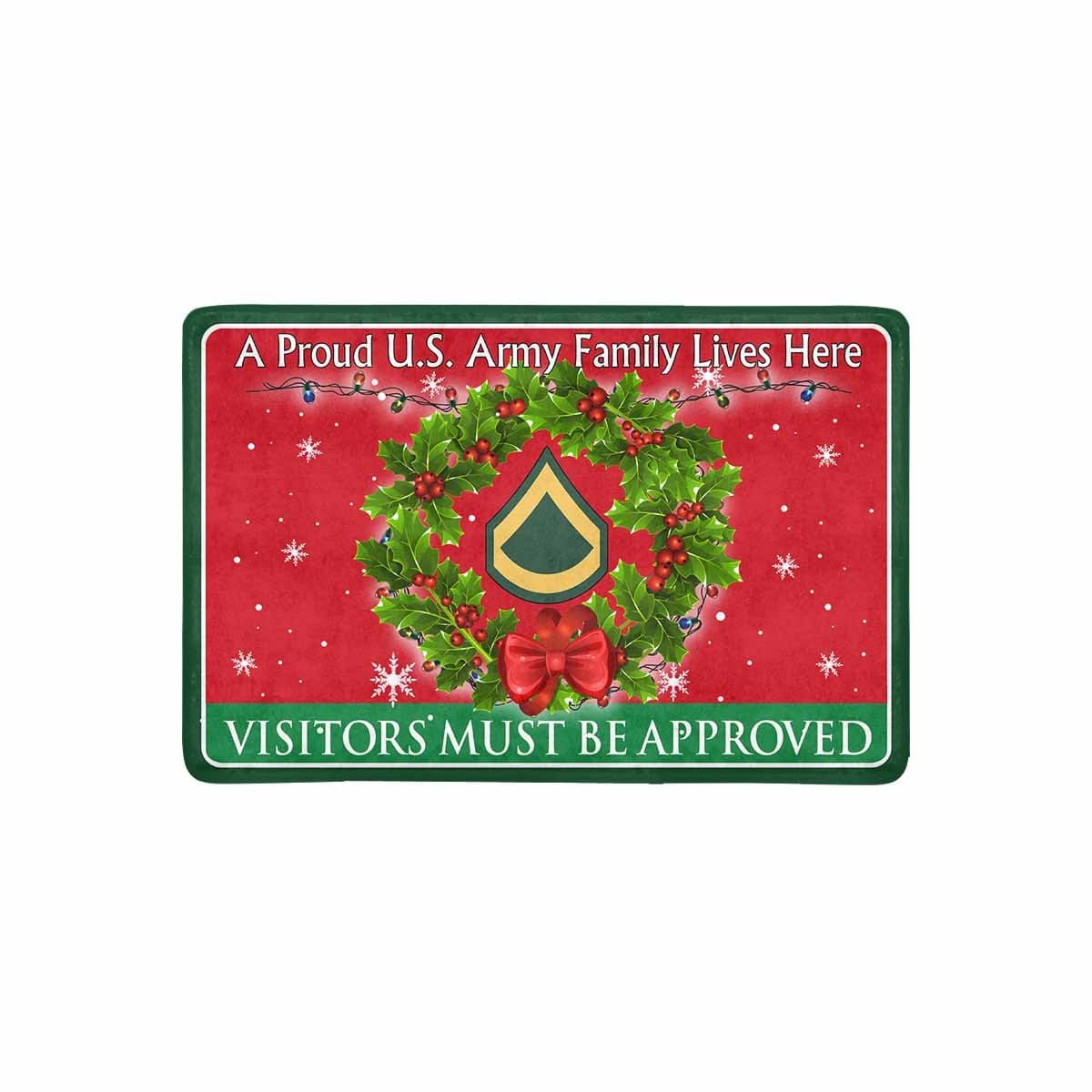 US Army E-3 PFC E3 Private First Class Ranks - Visitors must be approved Christmas Doormat-Doormat-Army-Ranks-Veterans Nation