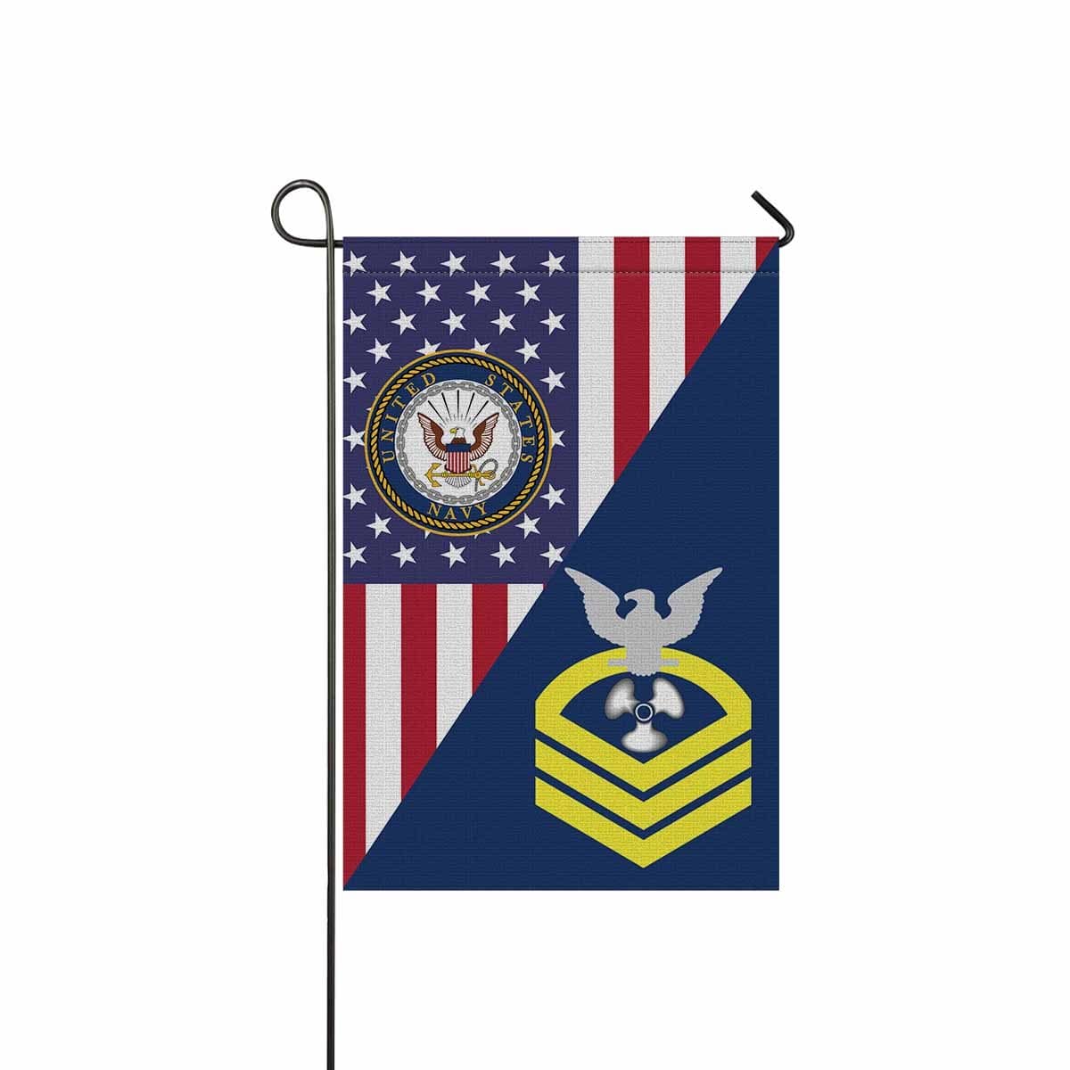 US Navy Machinist's Mate Navy MM E-7 CPO Chief Petty Officer Garden Flag/Yard Flag 12 inches x 18 inches Twin-Side Printing-GDFlag-Navy-Rating-Veterans Nation