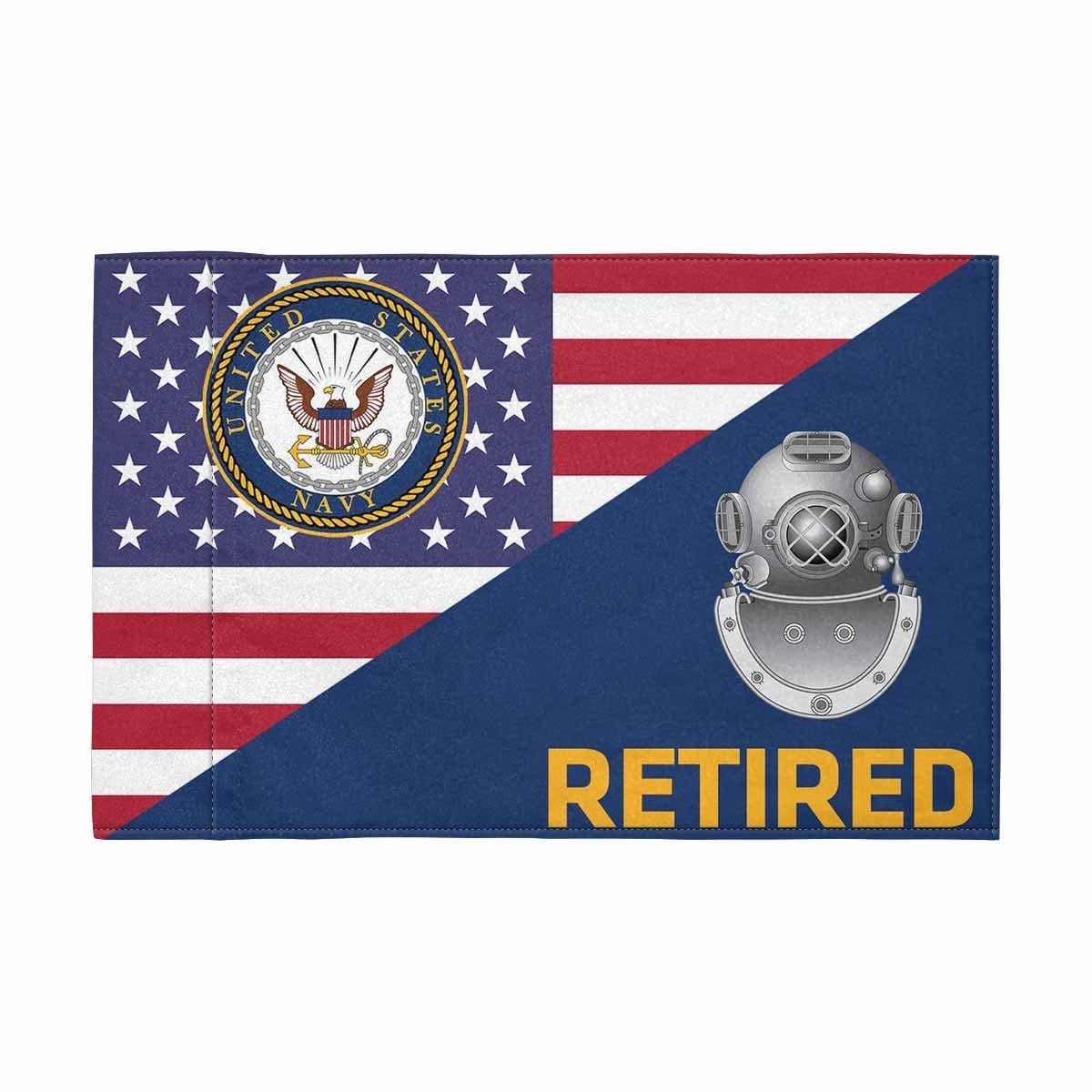 US Navy Diver Navy ND Retired Motorcycle Flag 9" x 6" Twin-Side Printing D01-MotorcycleFlag-Navy-Veterans Nation