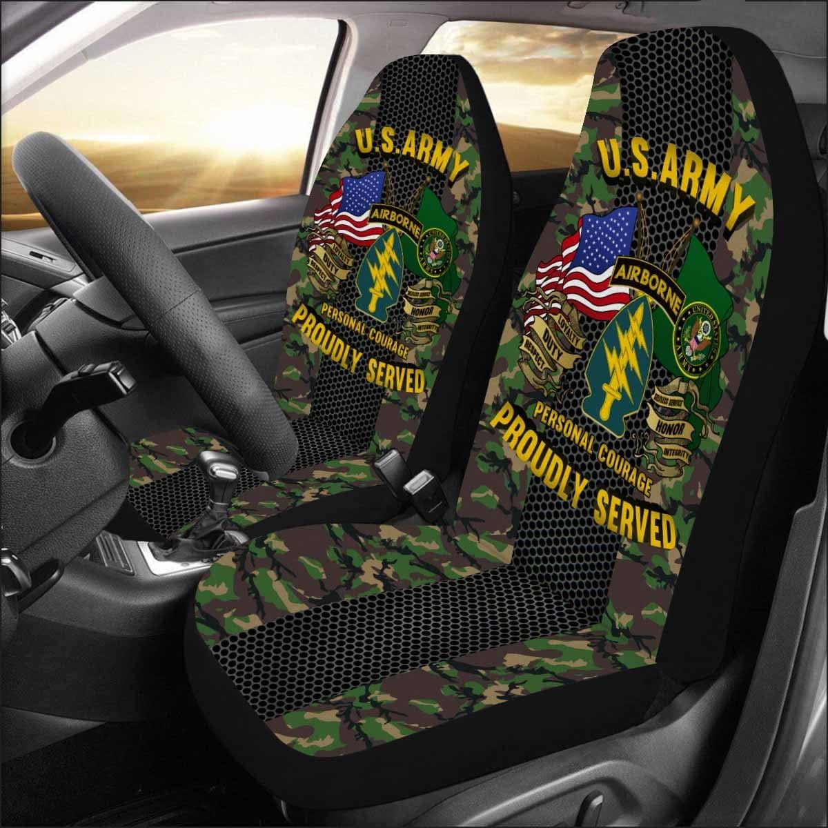 US Army Special Forces Airborne Car Seat Covers (Set of 2)-SeatCovers-Army-CSIB-Veterans Nation