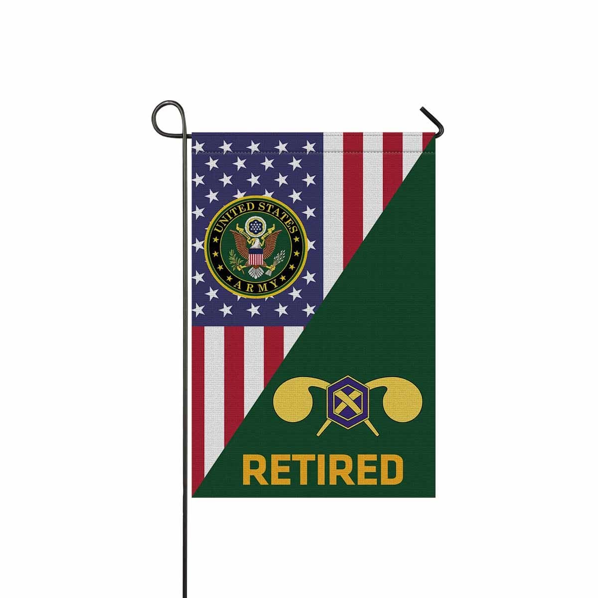 US Army Chemical Corps Retired Garden Flag/Yard Flag 12 Inch x 18 Inch Twin-Side Printing-GDFlag-Army-Branch-Veterans Nation