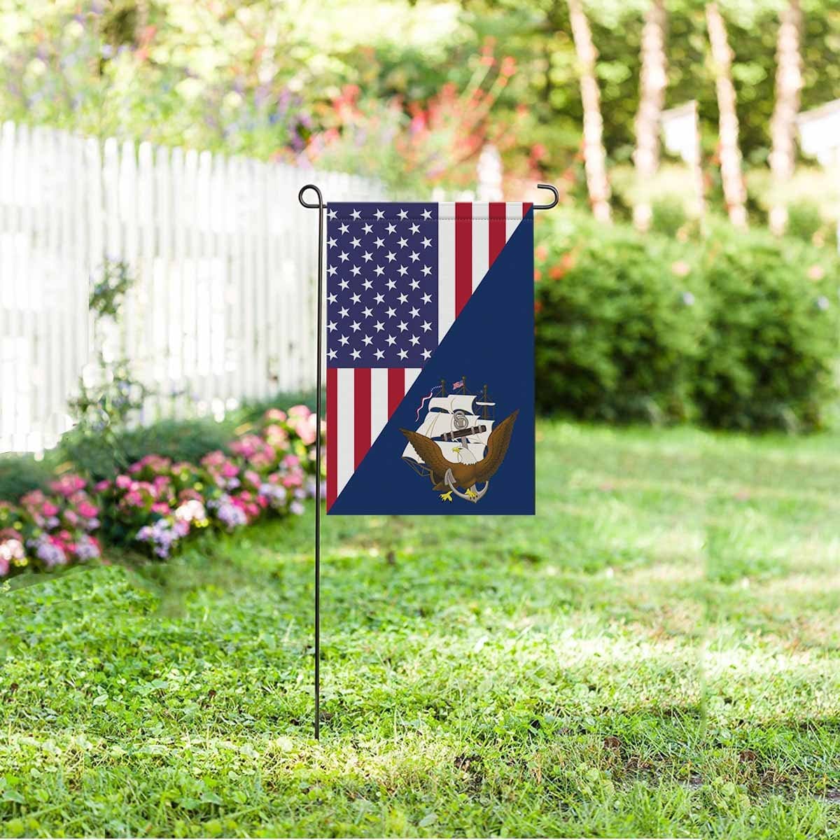 US Navy Logo Garden Flag/Yard Flag 12 inches x 18 inches Twin-Side Printing-GDFlag-Navy-Logo-Veterans Nation