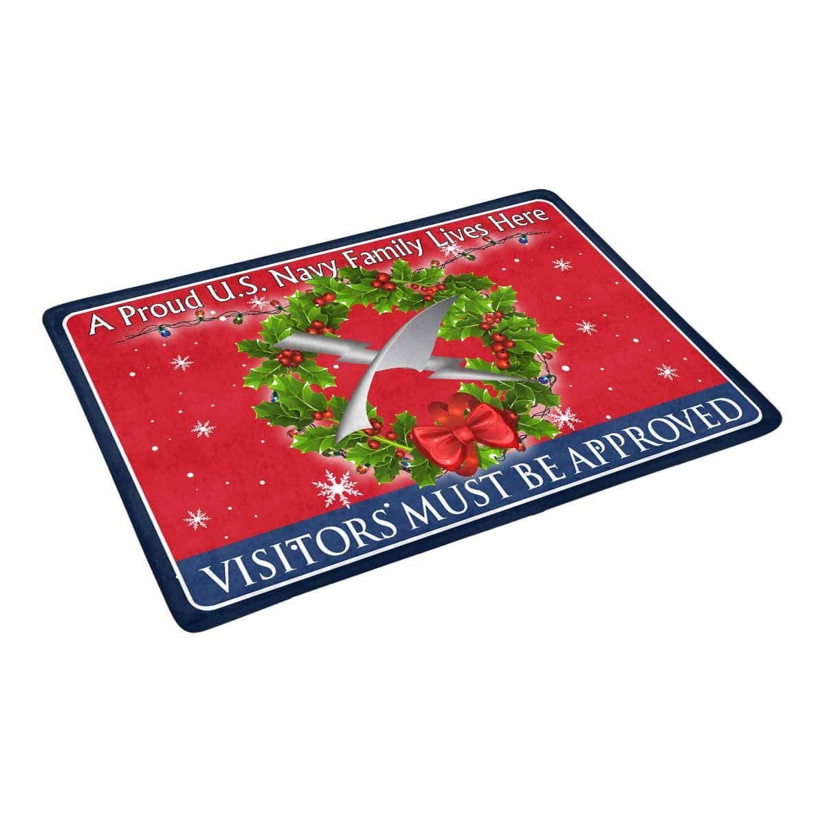 U.S Navy Cryptologic technician Navy CT - Visitors must be approved - Christmas Doormat-Doormat-Navy-Rate-Veterans Nation