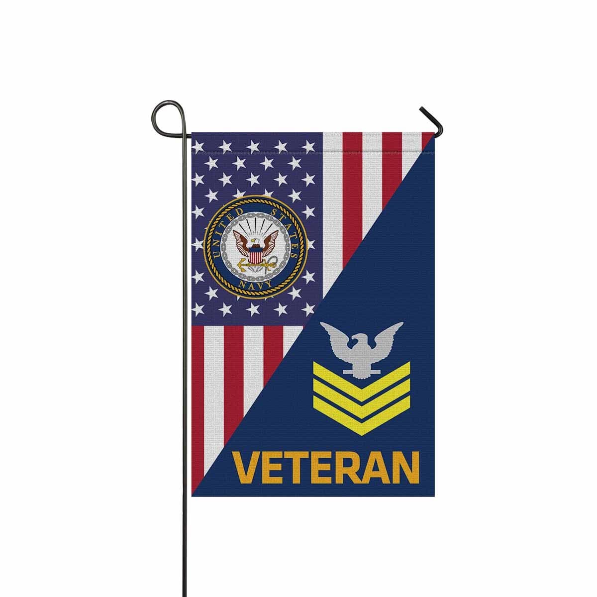 US Navy E-6 Petty Officer First Class E6 PO1 Gold Stripe Collar Device Veteran Garden Flag/Yard Flag 12 inches x 18 inches Twin-Side Printing-GDFlag-Navy-Collar-Veterans Nation