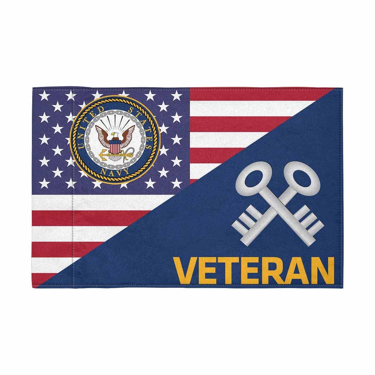 US Navy Logistics specialist Navy LS Veteran Motorcycle Flag 9" x 6" Twin-Side Printing D01-MotorcycleFlag-Navy-Veterans Nation