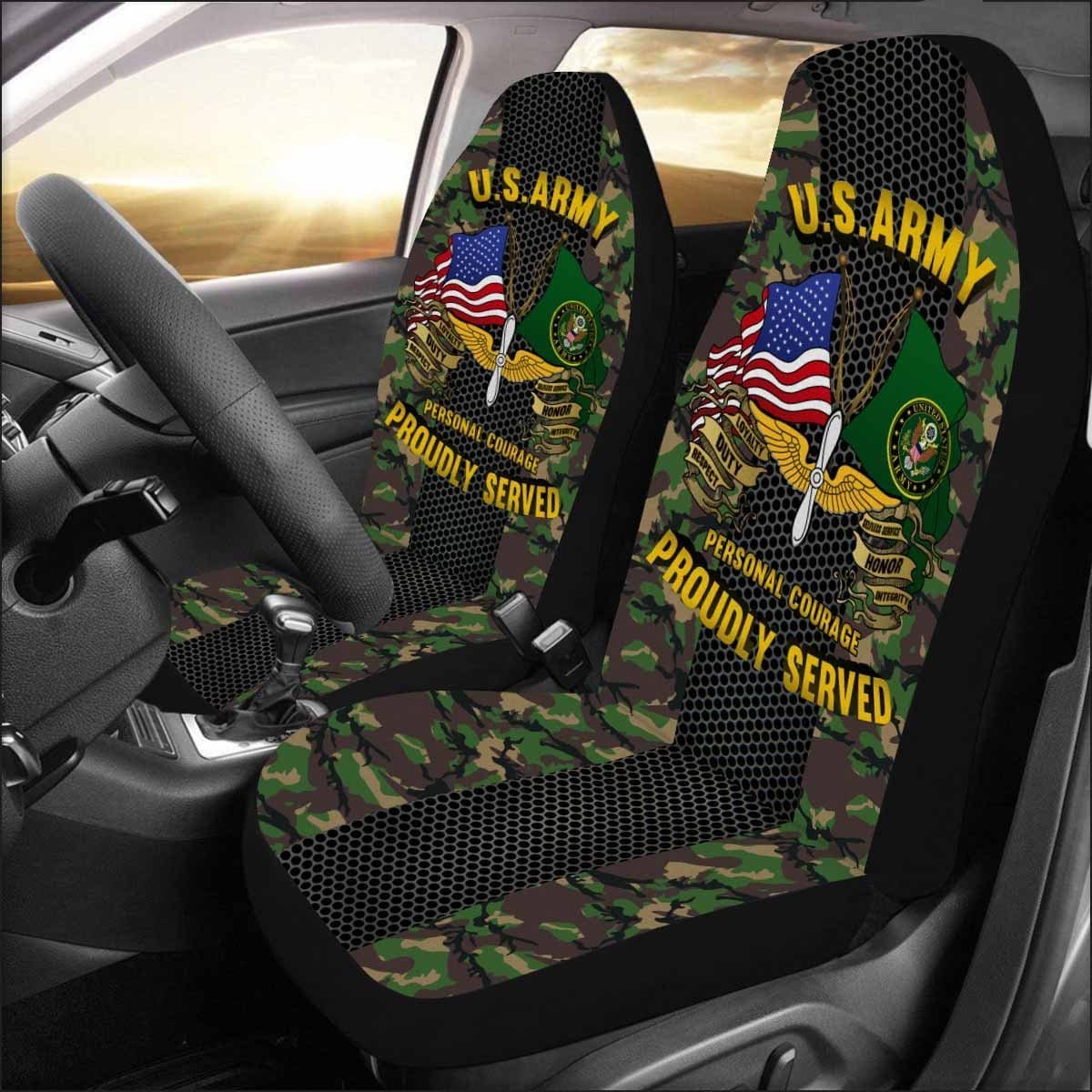 US Army Aviation Car Seat Covers (Set of 2)-SeatCovers-Army-Branch-Veterans Nation