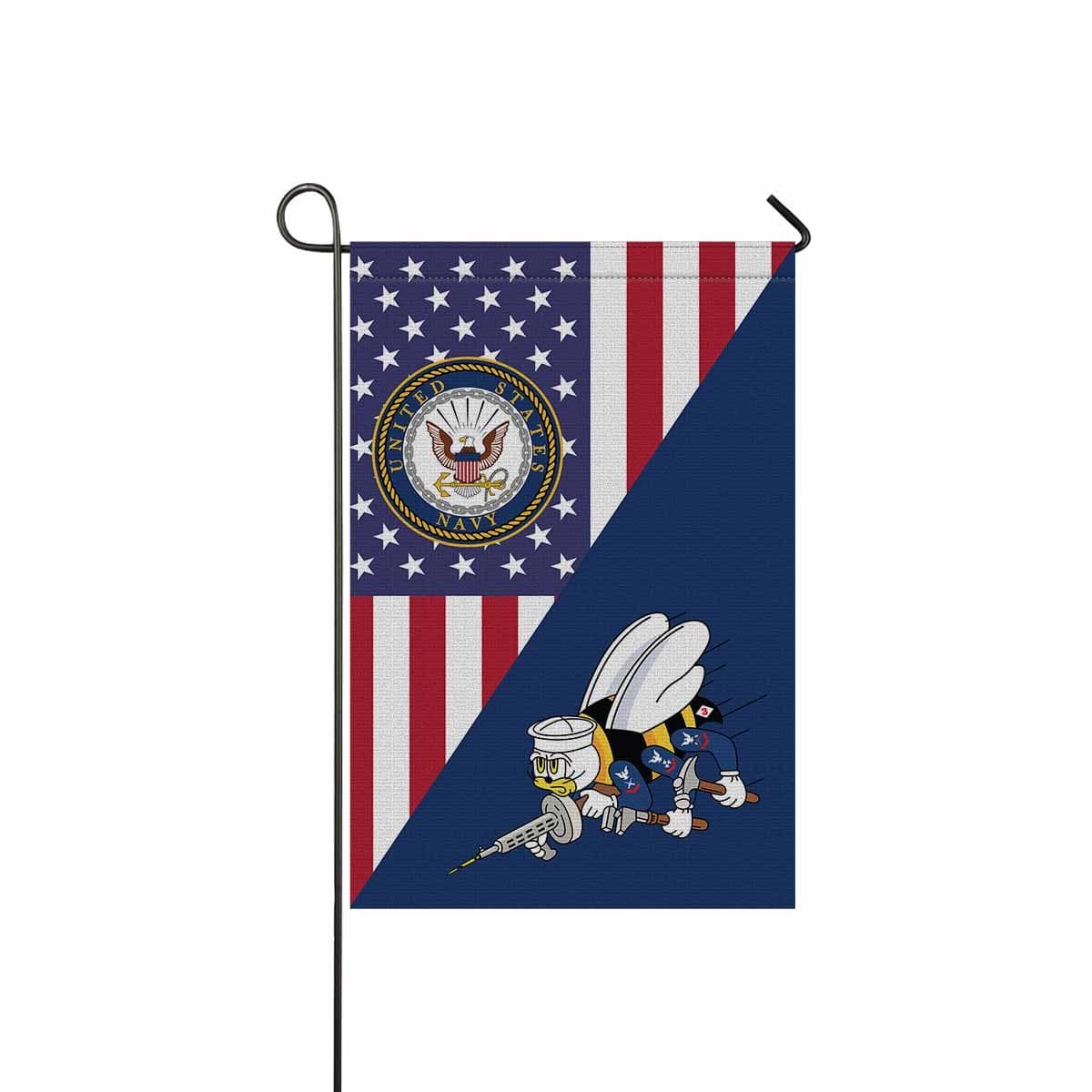 US Navy Seabees Garden Flag/Yard Flag 12 inches x 18 inches Twin-Side Printing-GDFlag-Navy-Collar-Veterans Nation