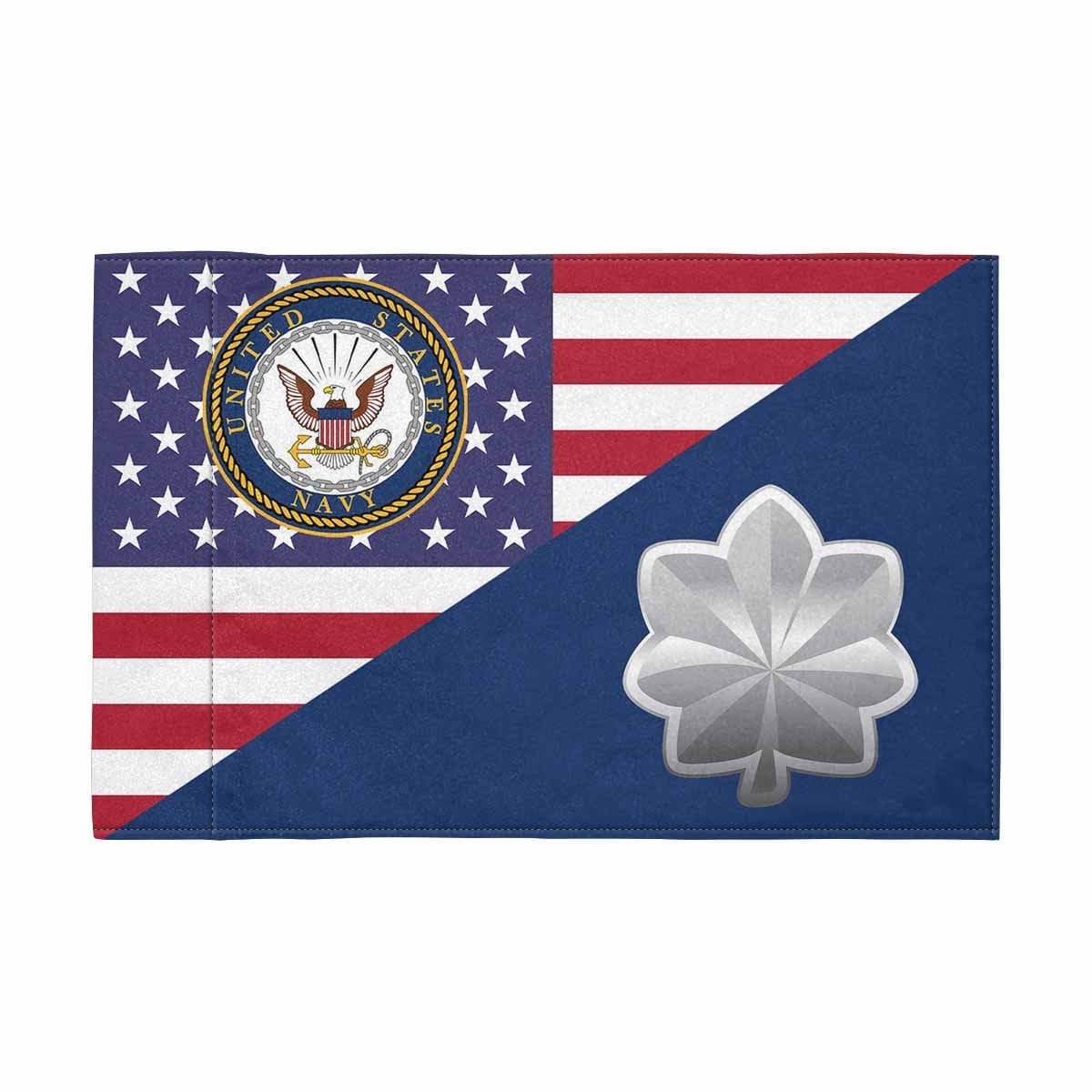 US Navy O-5 Motorcycle Flag 9" x 6" Twin-Side Printing D01-MotorcycleFlag-Navy-Veterans Nation