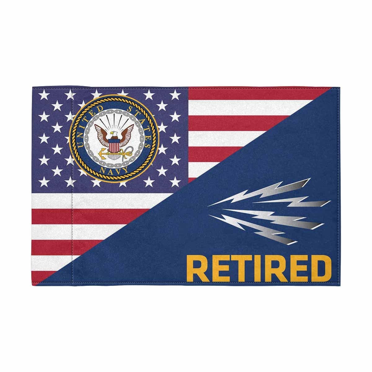 US Navy Radioman Navy RM Retired Motorcycle Flag 9" x 6" Twin-Side Printing D01-MotorcycleFlag-Navy-Veterans Nation