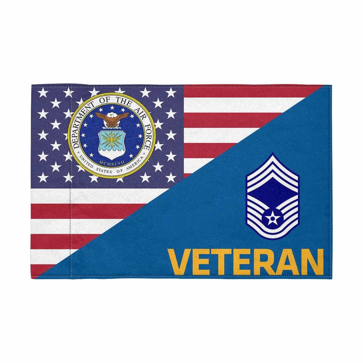 US Air Force E-9 CMSgt Veteran Motorcycle Flag 9" x 6" Twin-Side Printing D01-MotorcycleFlag-USAF-Veterans Nation