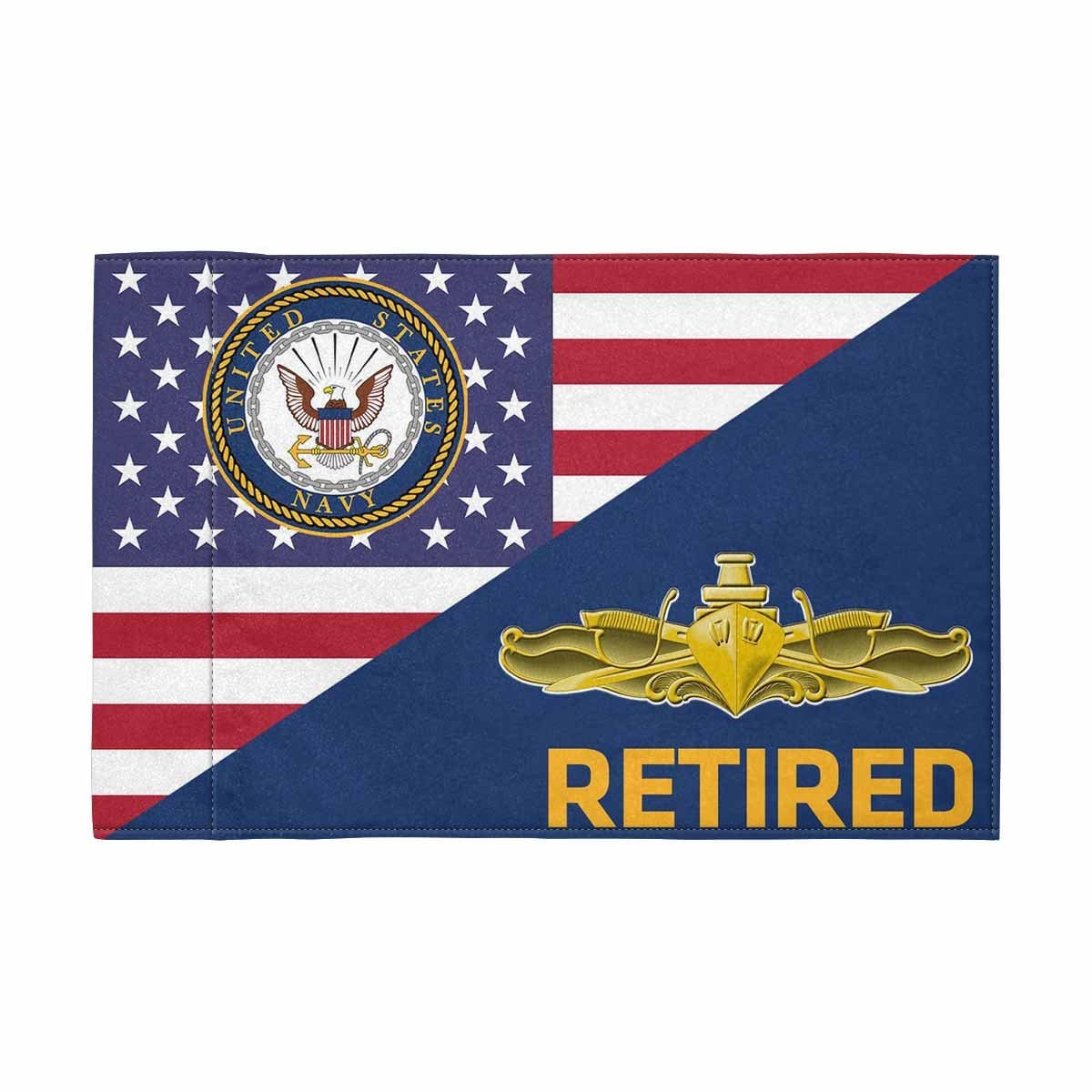 US Navy Surface Warfare Officer Retired Motorcycle Flag 9" x 6" Twin-Side Printing D01-MotorcycleFlag-Navy-Veterans Nation