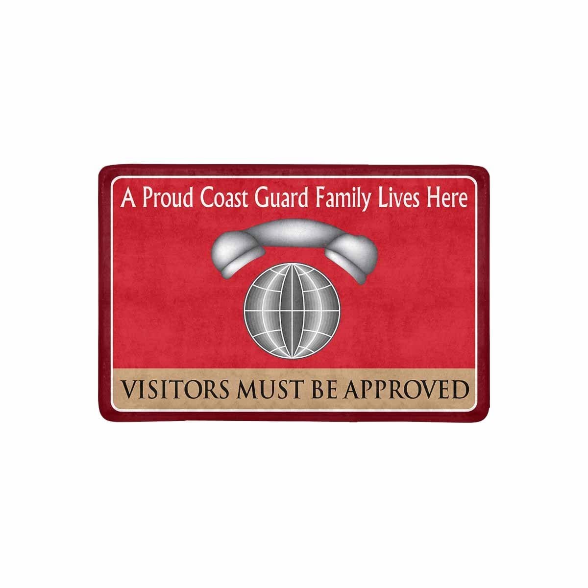 US Coast Guard Information Systems Technician IT Logo Family Doormat - Visitors must be approved (23.6 inches x 15.7 inches)-Doormat-USCG-Rate-Veterans Nation
