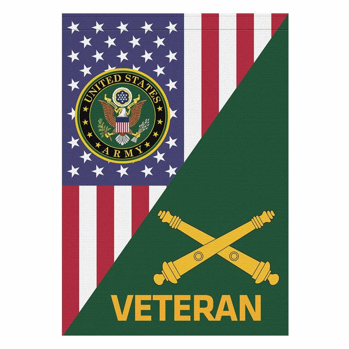 US Army Field Artillery Veteran House Flag 28 Inch x 40 Inch Twin-Side Printing-HouseFlag-Army-Branch-Veterans Nation