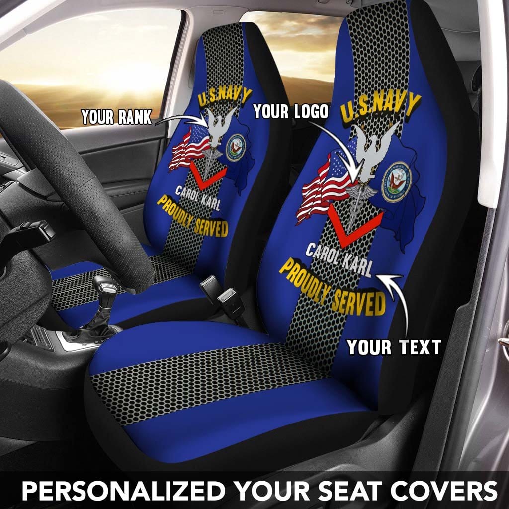 US Navy Rating Badge - Personalized Car Seat Covers (Set of 2)-SeatCovers-Personalized-Navy-Rating-Veterans Nation