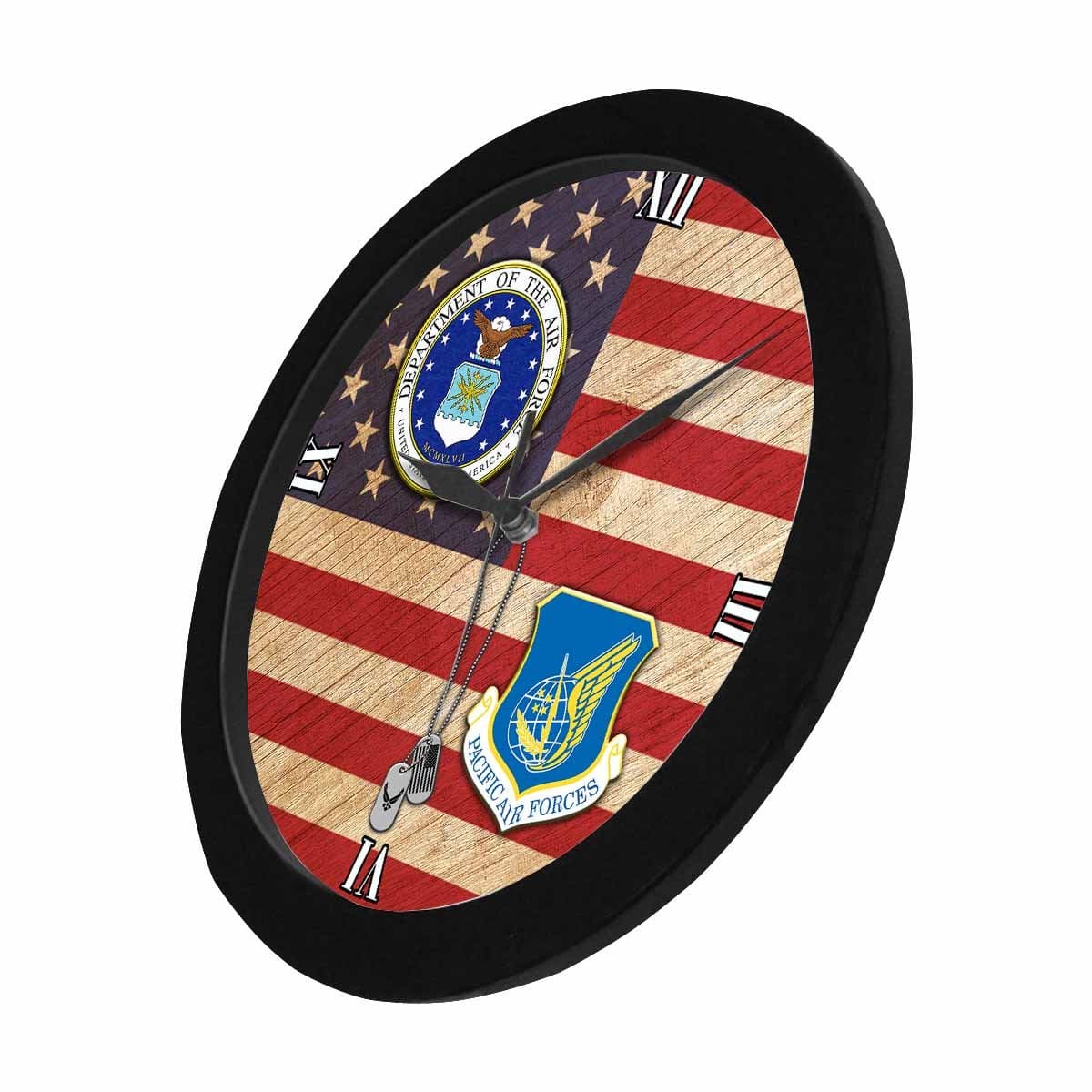 US Air Force Pacific Air Forces Wall Clock-WallClocks-USAF-Shield-Veterans Nation