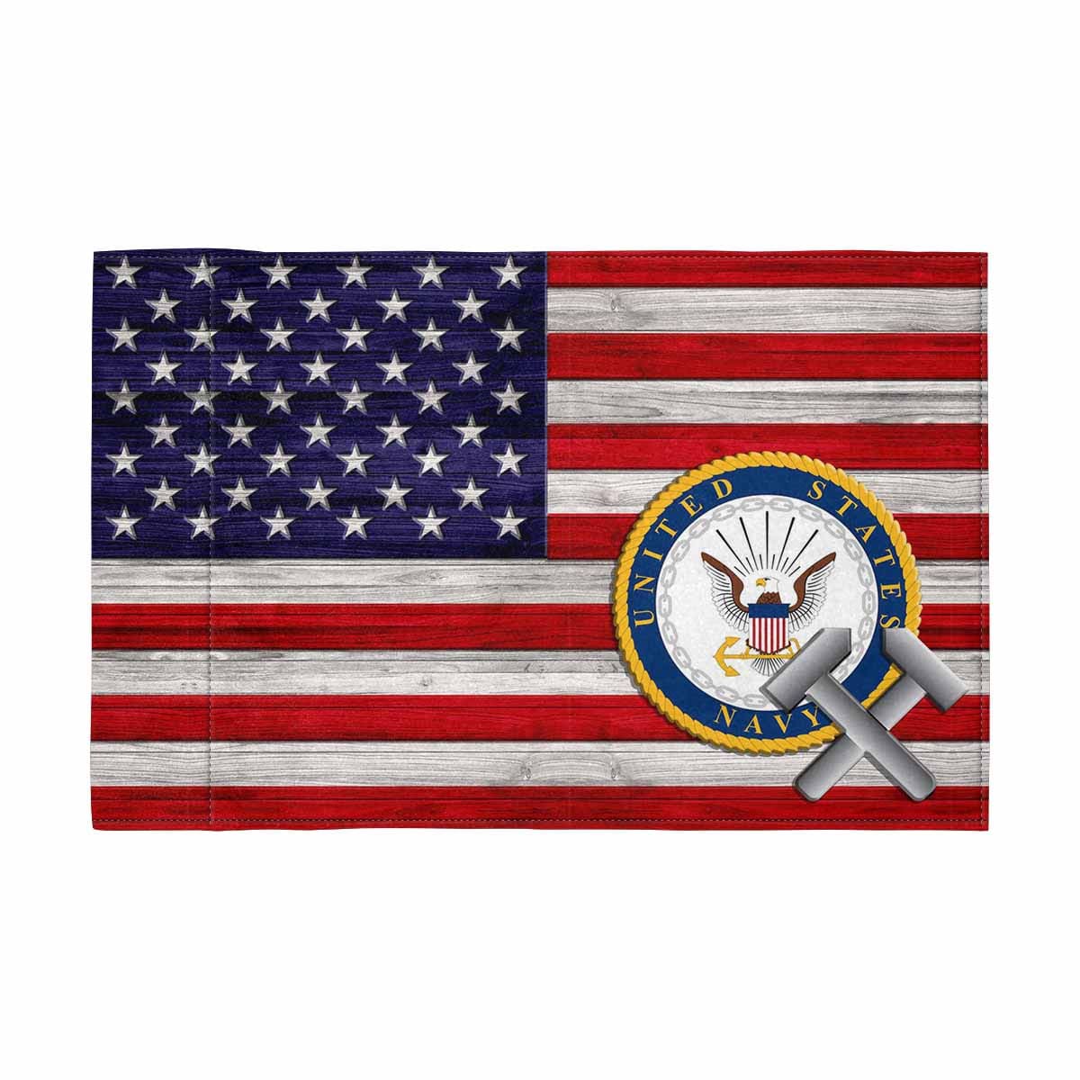 US Navy Shipfitter SF Motorcycle Flag 9" x 6" Twin-Side Printing D02-MotorcycleFlag-Navy-Veterans Nation
