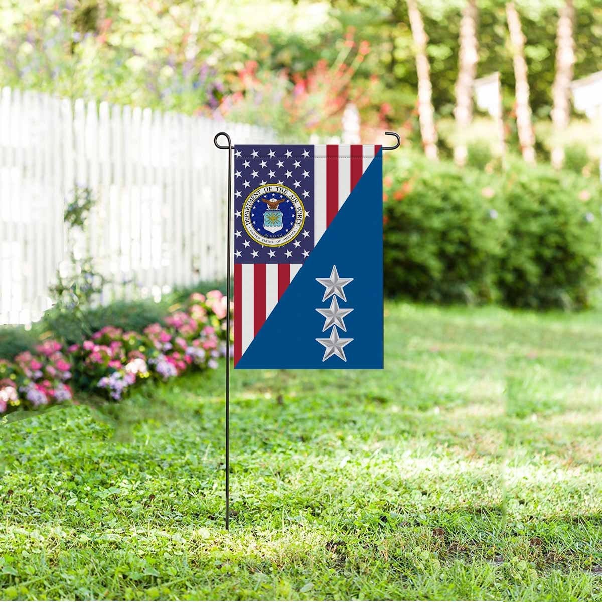 US Air Force O-9 Lieutenant General Lt Ge O9 General Officer Garden Flag/Yard Flag 12 inches x 18 inches Twin-Side Printing-GDFlag-USAF-Ranks-Veterans Nation