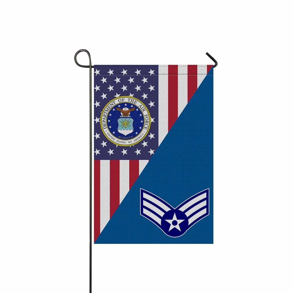 US Air Force E-4 Senior Airman SrA E4 Enlisted Airman Garden Flag/Yard Flag 12 inches x 18 inches Twin-Side Printing-GDFlag-USAF-Ranks-Veterans Nation