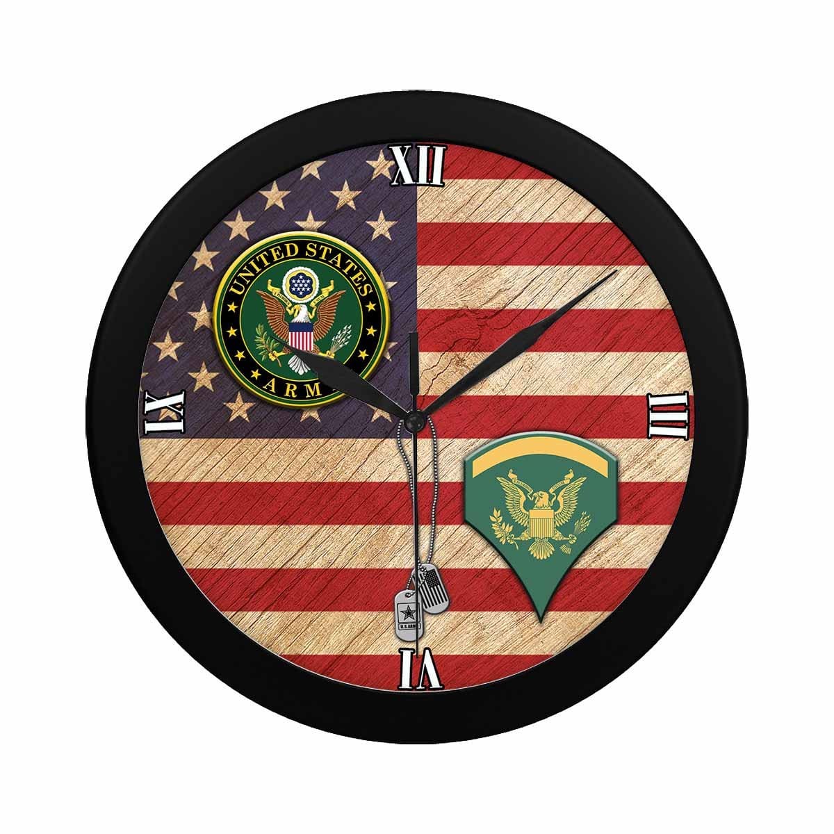 US Army E-5 SPC Wall Clock-WallClocks-Army-Ranks-Veterans Nation