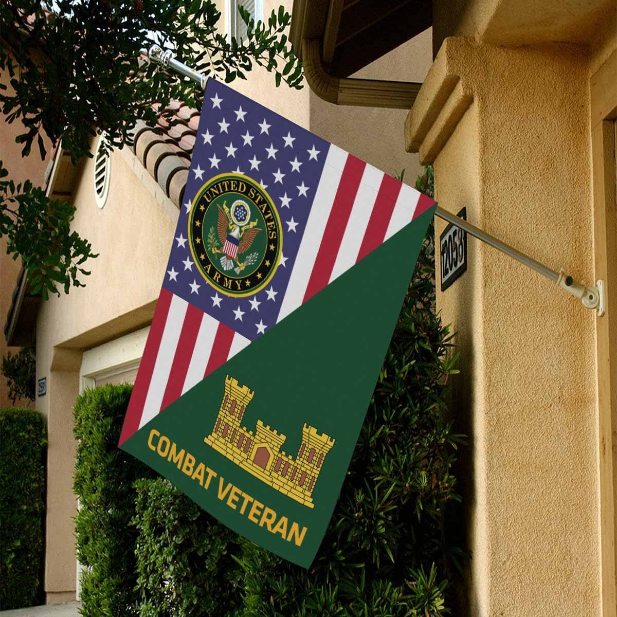 US Army Corps of Engineers Combat Veteran House Flag 28 inches x 40 inches Twin-Side Printing-HouseFlag-Army-Branch-Veterans Nation