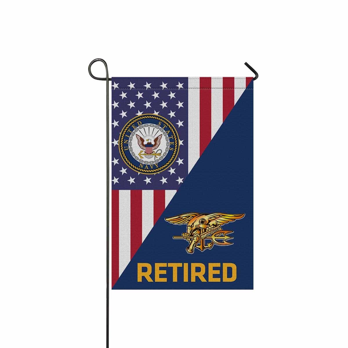 US Navy Special Warfare Retired Garden Flag/Yard Flag 12 inches x 18 inches Twin-Side Printing-GDFlag-Navy-Badge-Veterans Nation