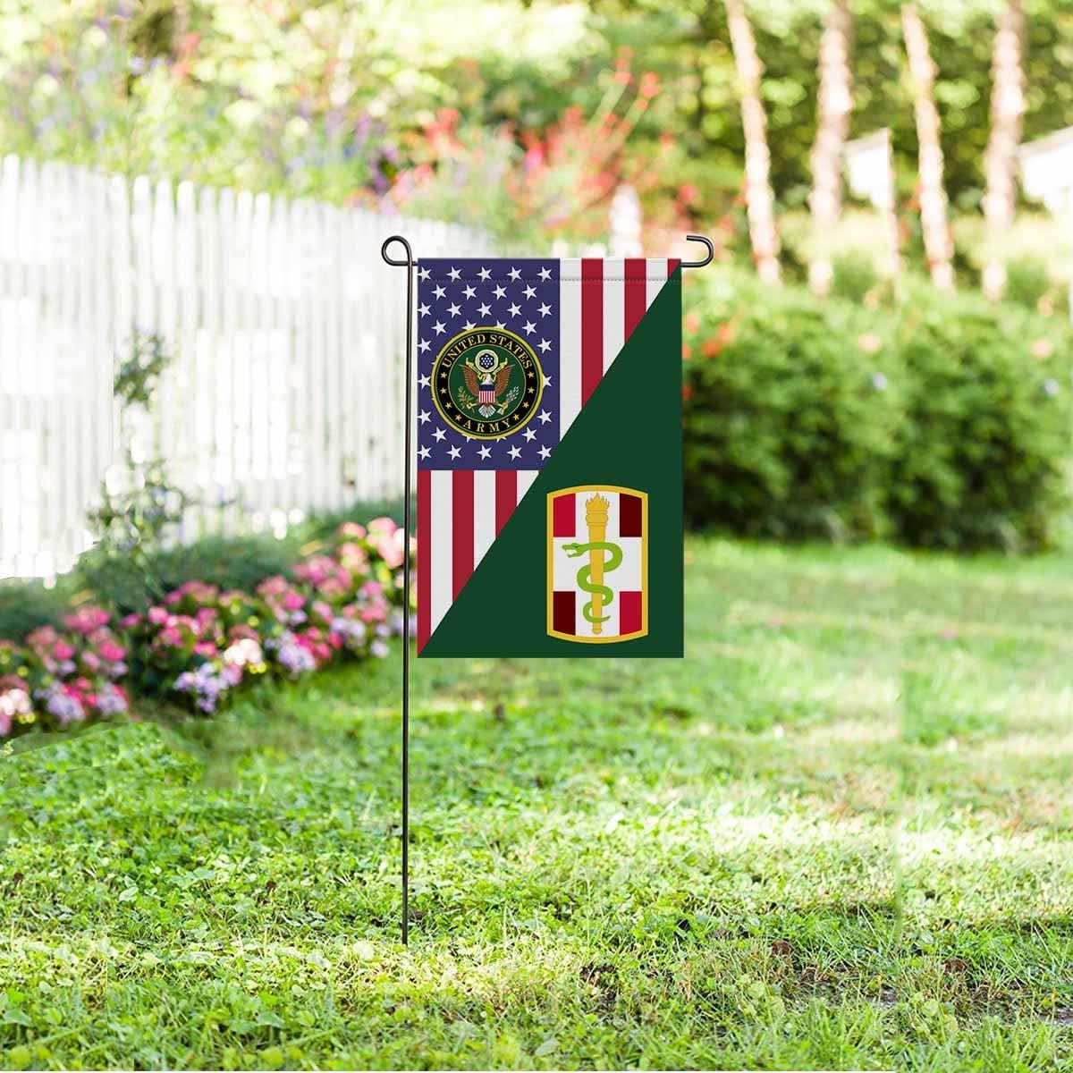 US ARMY 330TH MEDICAL BRIGADE Garden Flag/Yard Flag 12 inches x 18 inches Twin-Side Printing-GDFlag-Army-CSIB-Veterans Nation