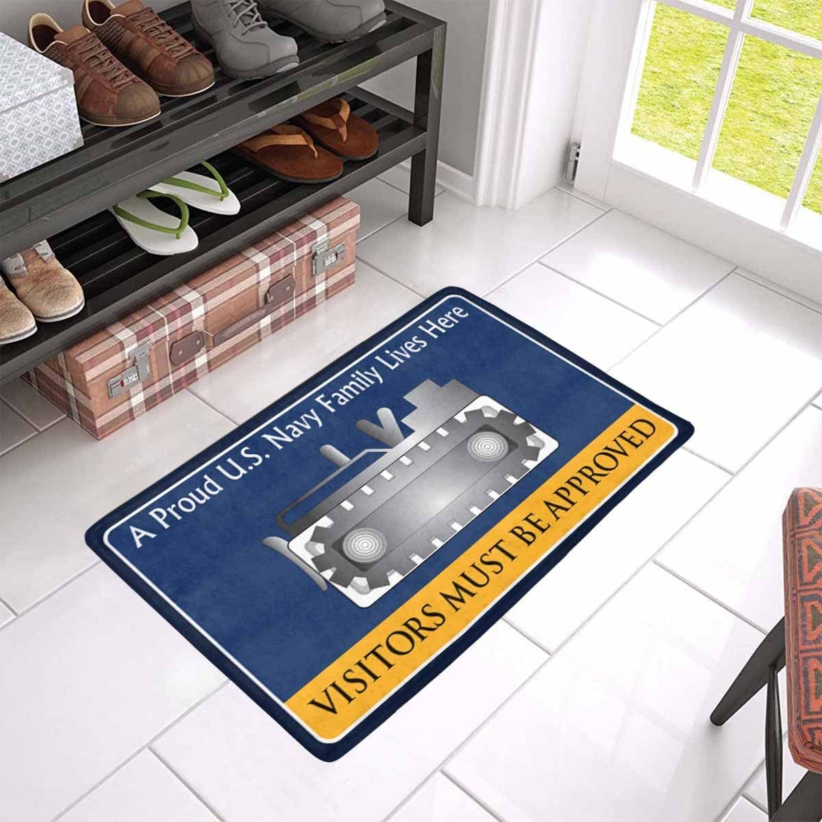 Navy Equipment Operator Navy EO Family Doormat - Visitors must be approved (23,6 inches x 15,7 inches)-Doormat-Navy-Rate-Veterans Nation