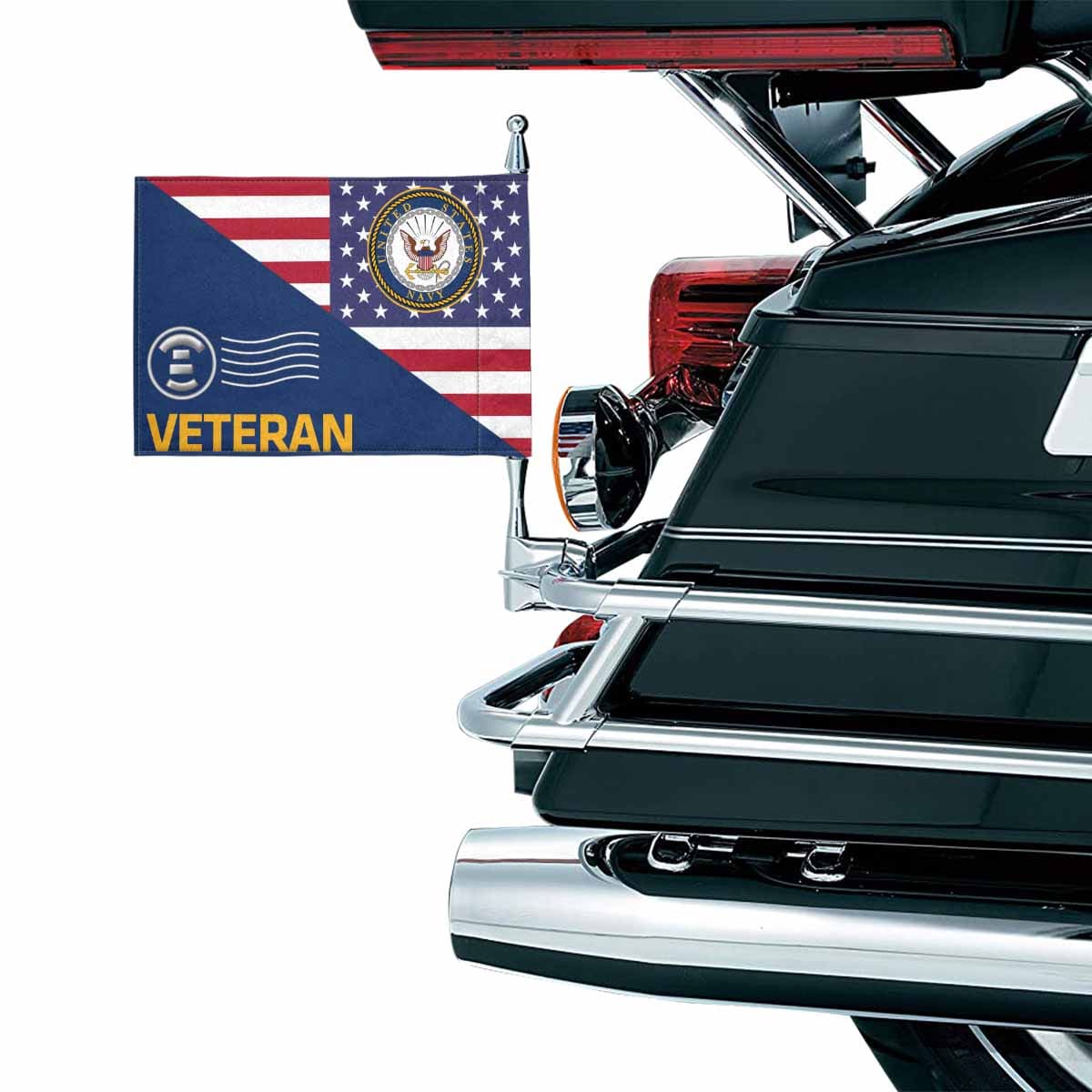 US Navy Postal Clerk Navy PC Veteran Motorcycle Flag 9" x 6" Twin-Side Printing D01-MotorcycleFlag-Navy-Veterans Nation